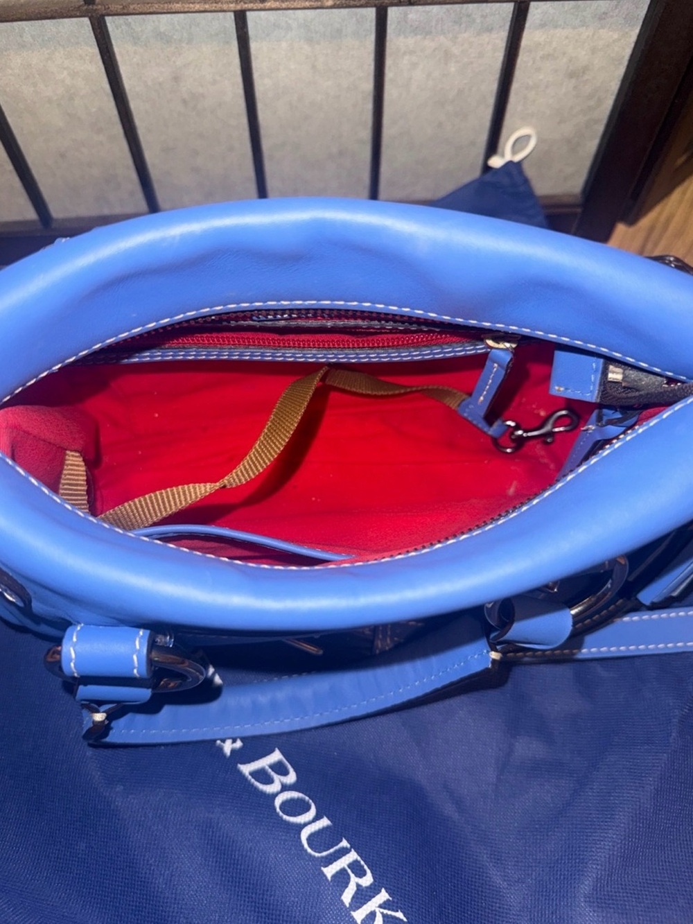 Dooney & Bourke Smooth Leather Sorrento Satchel - Marine Blue - Picture 7 of 15
